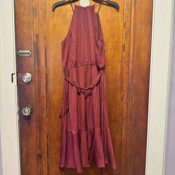 LOFT Asymmetrical Burgundy Dress - Picture 4 of 7